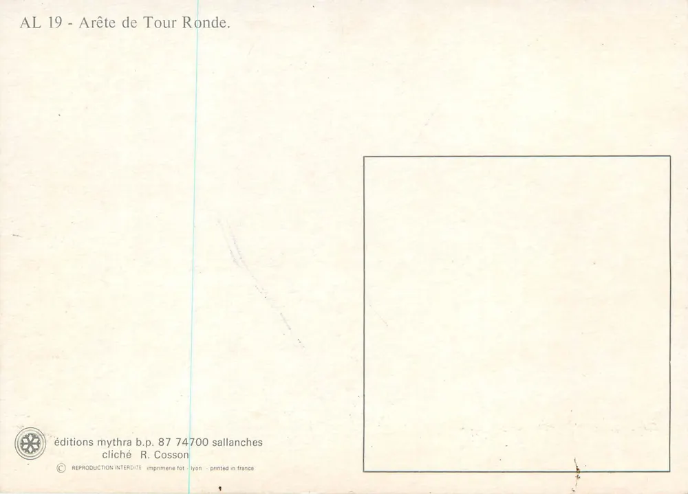 Arête de Tour Ronde — AL 19 — wydawnictwo Mythra - Rewers