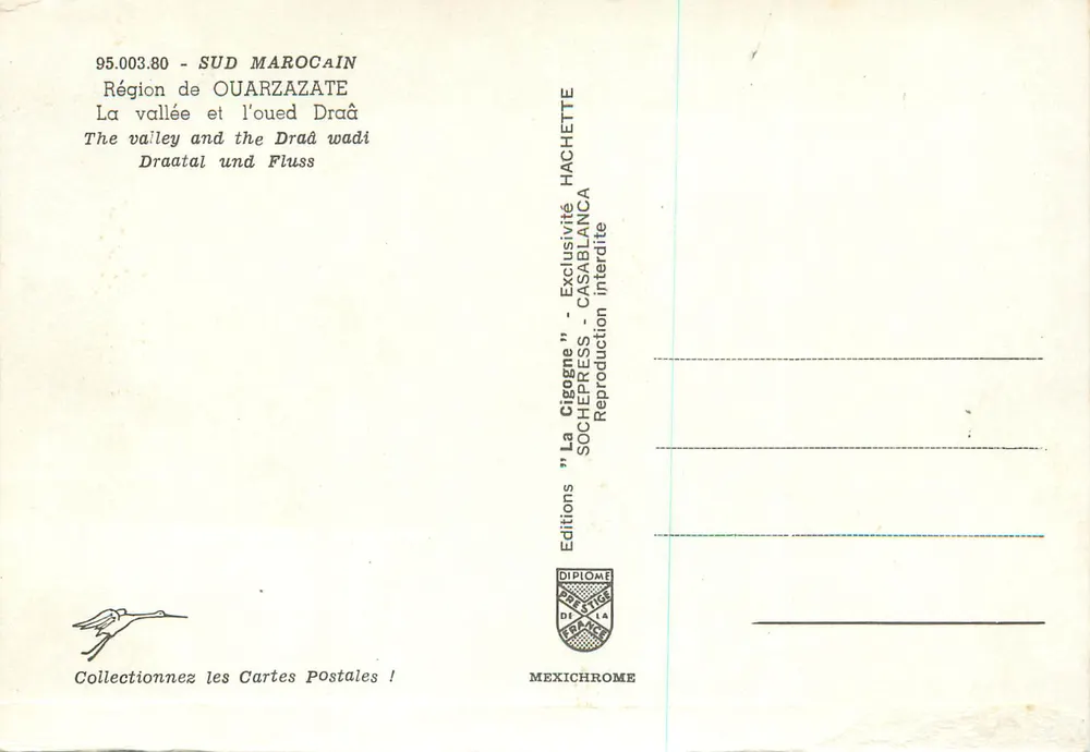 Tal und der Draâ-Fluss — Region Ouarzazate — Editions Cigogne - Rückseite