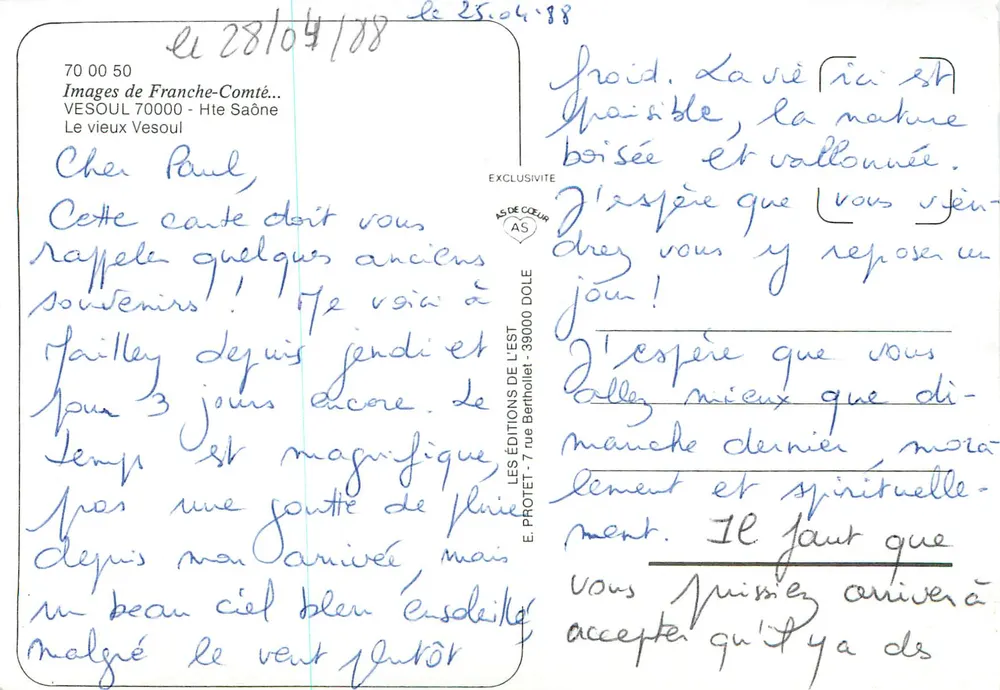 Alt Vesoul — Bilder der Franche-Comté — Éditions de l'Est - Rückseite
