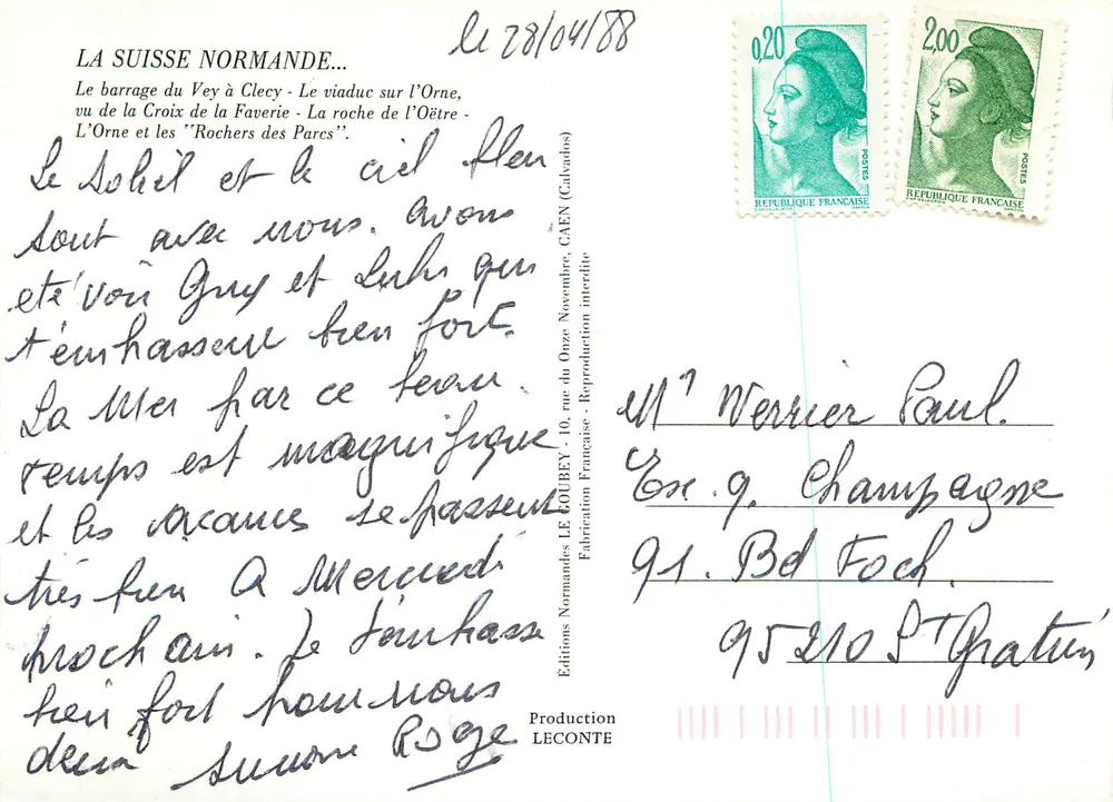 Schweizer Normandie — Landschaften und Sehenswürdigkeiten — Éditions Normandes LE COUBEY, CAEN - Rückseite