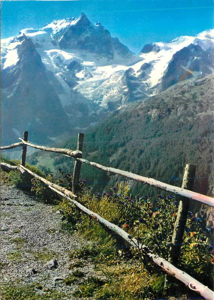 La Meije — vue panoramique — Combière Imprimeur Mâcon, n° PP999 000.0409 - Recto