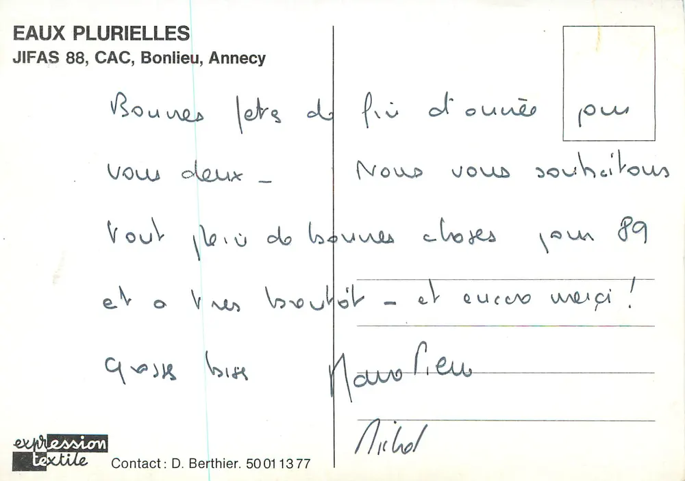 Widok na Eaux Plurielles — JIFAS 88, CAC, Bonlieu, Annecy — Wyraz tekstury - Rewers