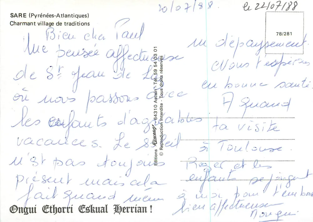 Sare (Pyrénées-Atlantiques) — Charmant village de traditions — Éditions Vauzey - Verso