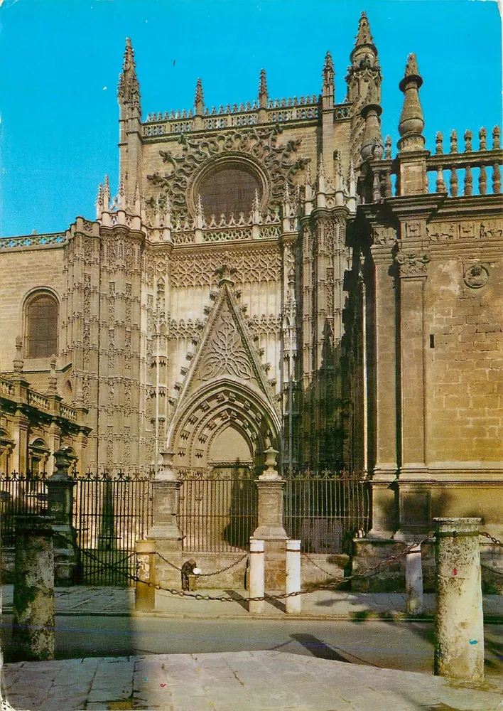 Sint-Catharina-kathedraal van Sevilla (Prinspoort) — Sevilla, Spanje — Gedrukt in Spanje, N° 348, Serie 203 - Voorkant
