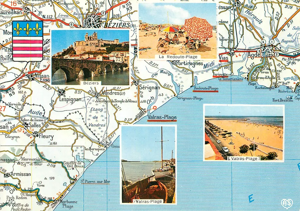 Beziers et ses plages — Société des Cartes Postales APA-POUX - ALBI - Recto