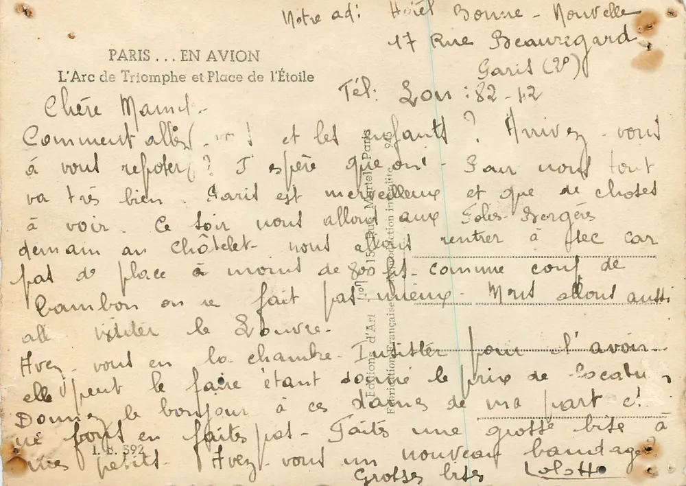 Paris — Arc de Triomphe et Place de l'Étoile — Éditions d'Art Française - Verso