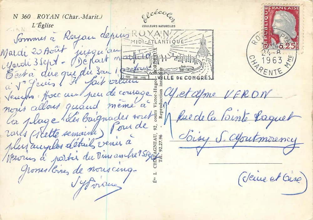 Igreja de Royan — Royan (Charente-Maritime) — Editor Elcée, n° 360 - Verso
