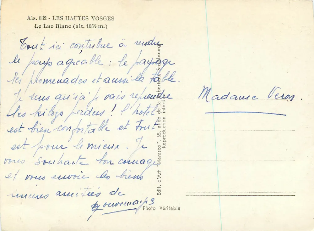 O Lago Branco — As Altas Vosges — Editor Marasco, n° 65 - Verso