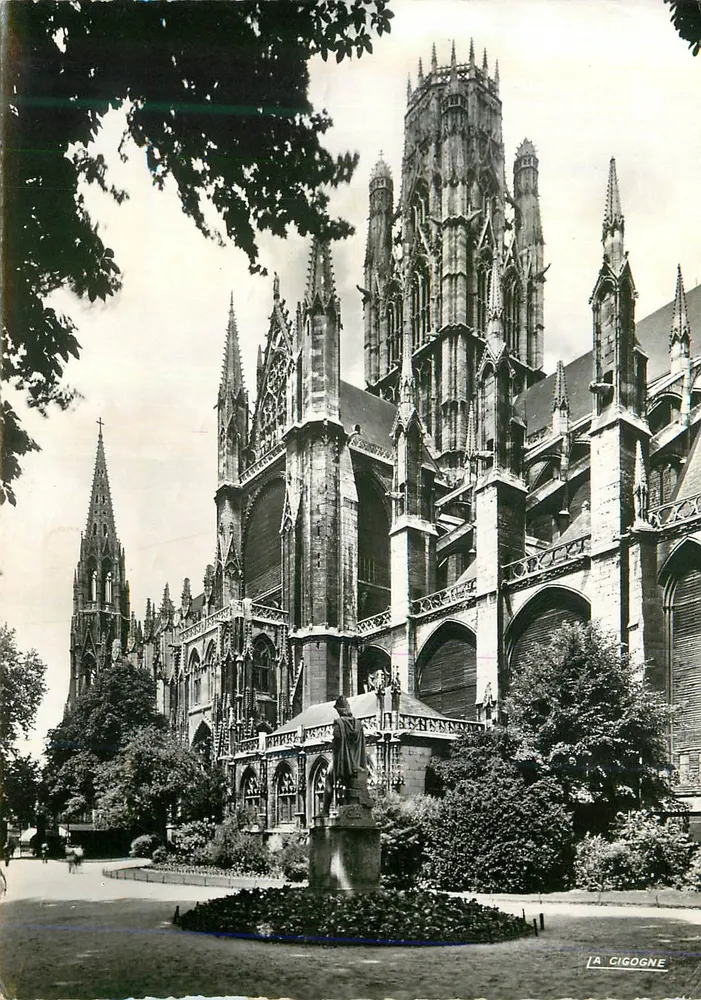 La Cigogne — Église St-Ouen, côté sud — Ed. 'La Cigogne', 74, rue aux Ours, Rouen (S.-M.) - Recto