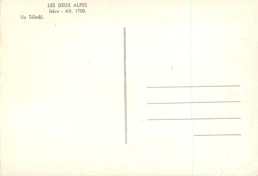 Les Deux Alpes — Uma teleférico — Isère, 1700 m - Verso
