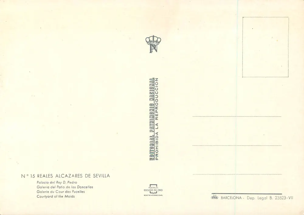Palácio do Rei D. Pedro — Galeria do Pátio das Donzelas — Editorial Patrimonio Nacional - Verso