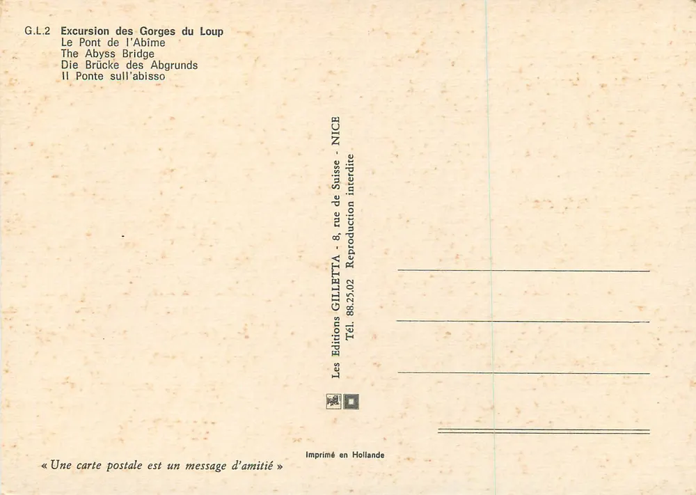 Ponte do Abismo — Gorges do Lobo — Éditions GILLETТА - Verso