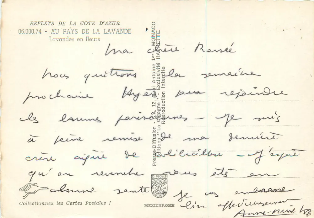 Lavendel in Blüte — Reflektionen der Côte d'Azur — Verlag La Géogne - Rückseite