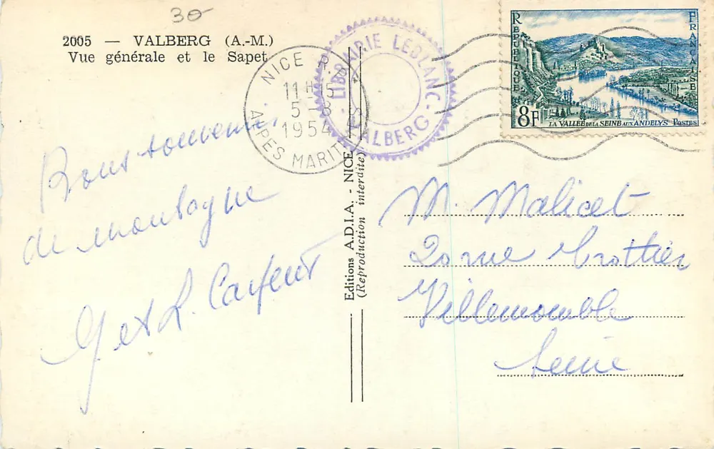 Valberg (A.M.) — Ogólny widok i Sapet — Wydawnictwo A.D.I.A. - Rewers