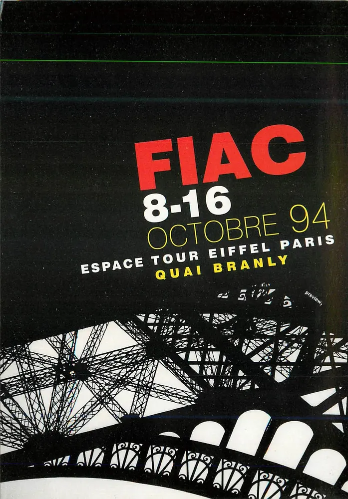 Fiac 1994 — Foire internationale d'art contemporain — Espace Tour Eiffel, Quai Branly, Paris - Recto