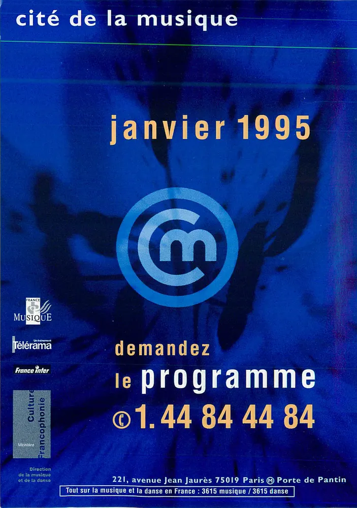 Cidade da Música — janeiro de 1995 — AGIR PUB / Atalante Paris - Frente