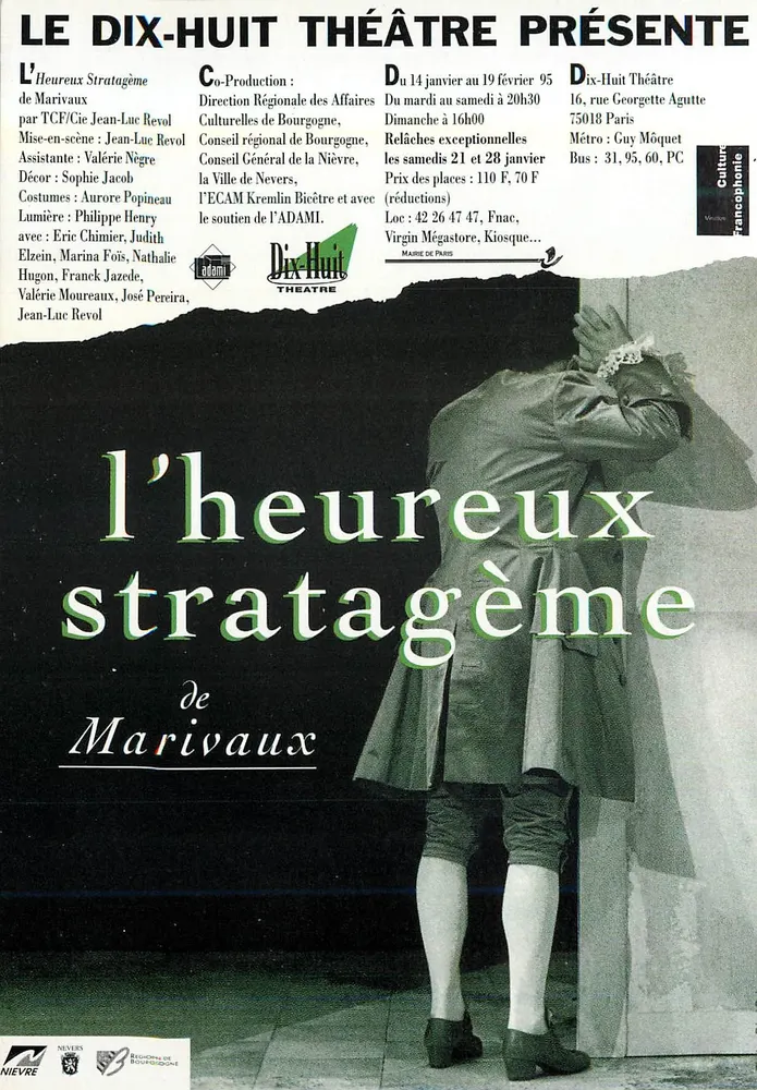 Der glückliche Stratagem — Stück von Marivaux — Dix-Huit Theatre - Vorderseite