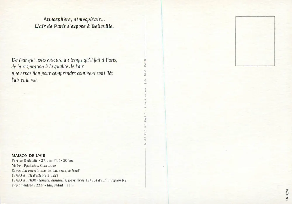 Haus der Luft — Ausstellung in Paris — Stadt Paris - Rückseite