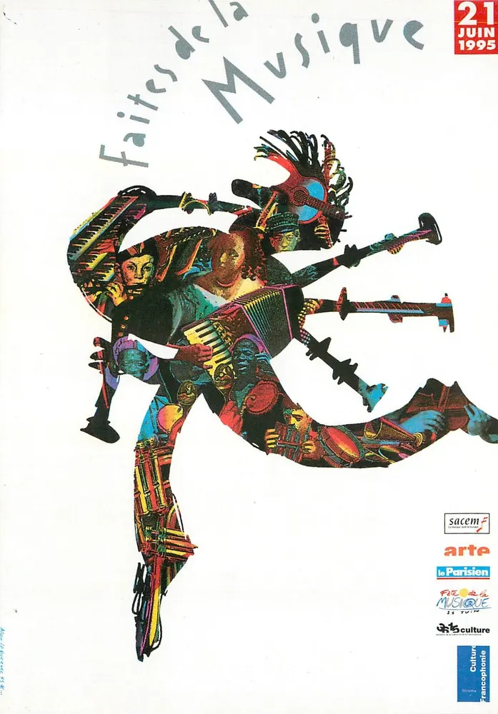 Festa della Musica — 21 giugno 1995 — sacem, arte, le Parisien, Culture Francophonie - Recto