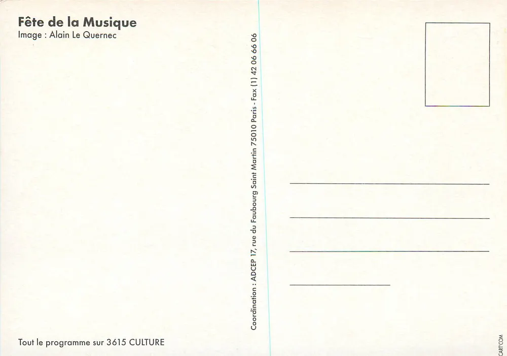 Festa della Musica — 21 giugno 1995 — sacem, arte, le Parisien, Culture Francophonie - Verso