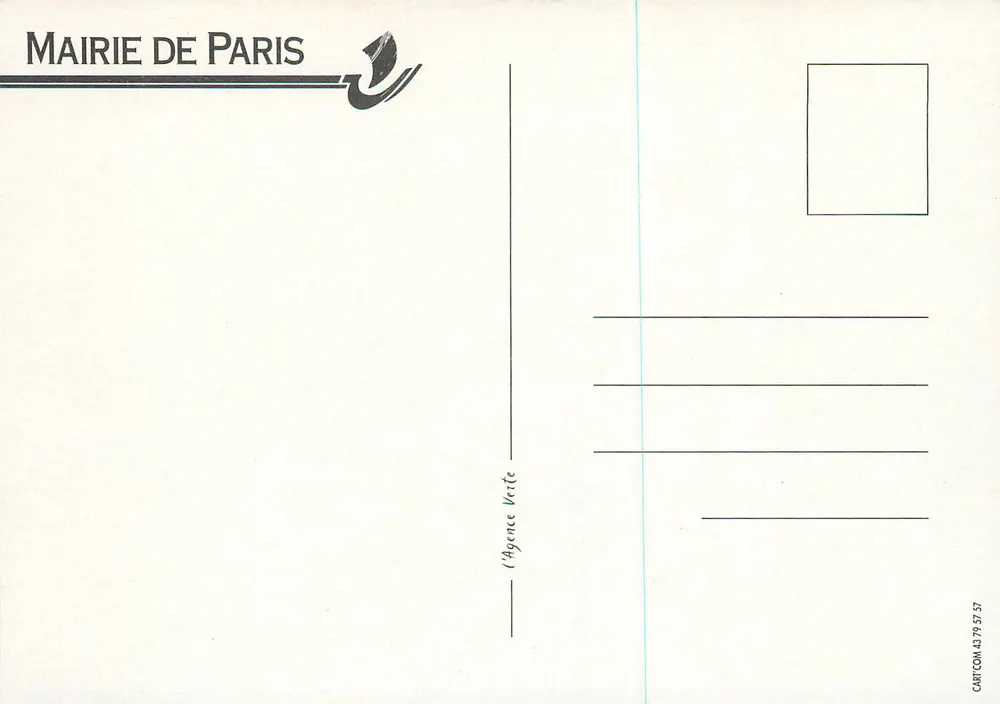 1ère Journée des Jardins de Paris — Dimanche 22 Septembre 1996 — Mairie de Paris - Verso