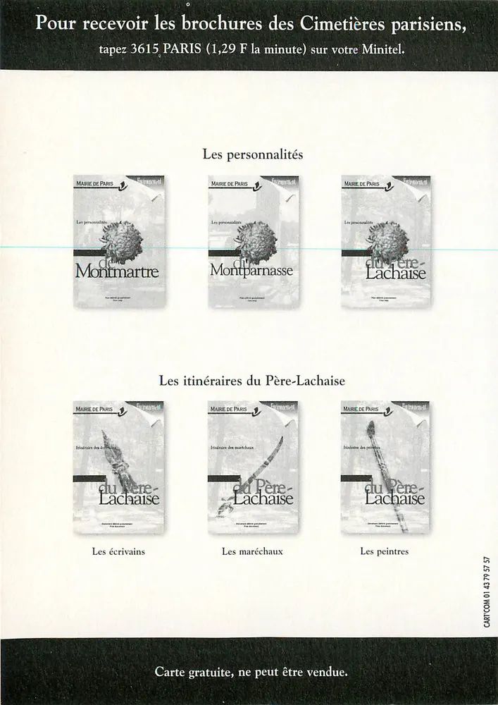 Les Cimetières parisiens — les concessions, les personnalités, les itinéraires — Mairie de Paris - Verso