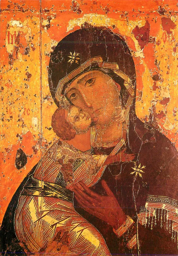 Die Jungfrau von Vladimir — byzantinische Ikone — Pèlerin Magazine - Vorderseite
