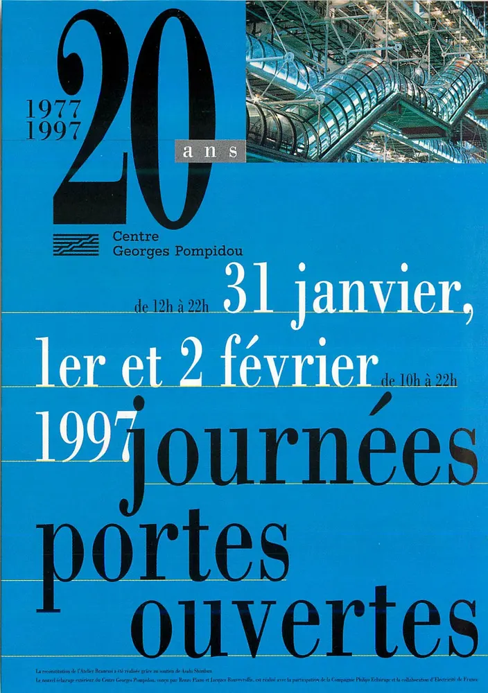 Centro Georges Pompidou — 20 anos — Dias de portas abertas - Frente