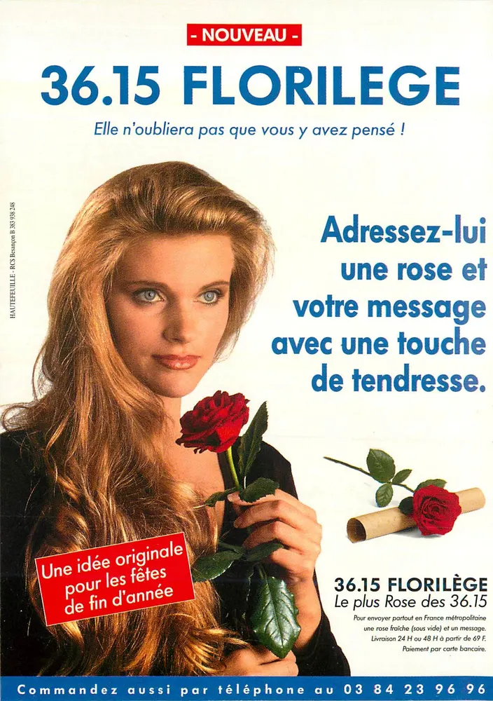 36.15 Florilège — Telefonwerbung für die Lieferung einer Rose und einer Nachricht — Hauteuil & Cart'com - Vorderseite