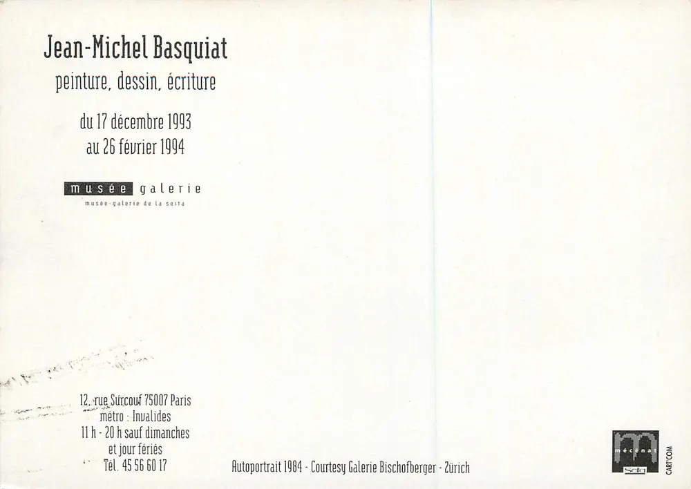 Autoportrait — 1984 — Courtesy Galerie Bischofberger - Zurich - Verso