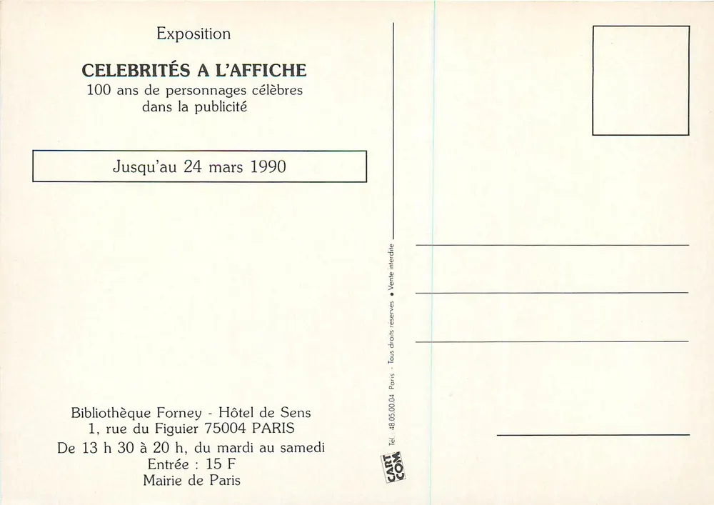 Sapononite — produto para lavanderia — exposição 'Célébrités à l'affiche' na Biblioteca Forney, Paris - Verso