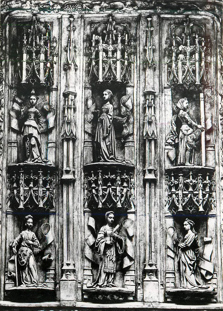 Aix-en-Provence — Kathedrale Saint-Sauveur, Portal (1504) — Obere linke Seite — Service Commercial Monuments Historiques, Paris - Vorderseite
