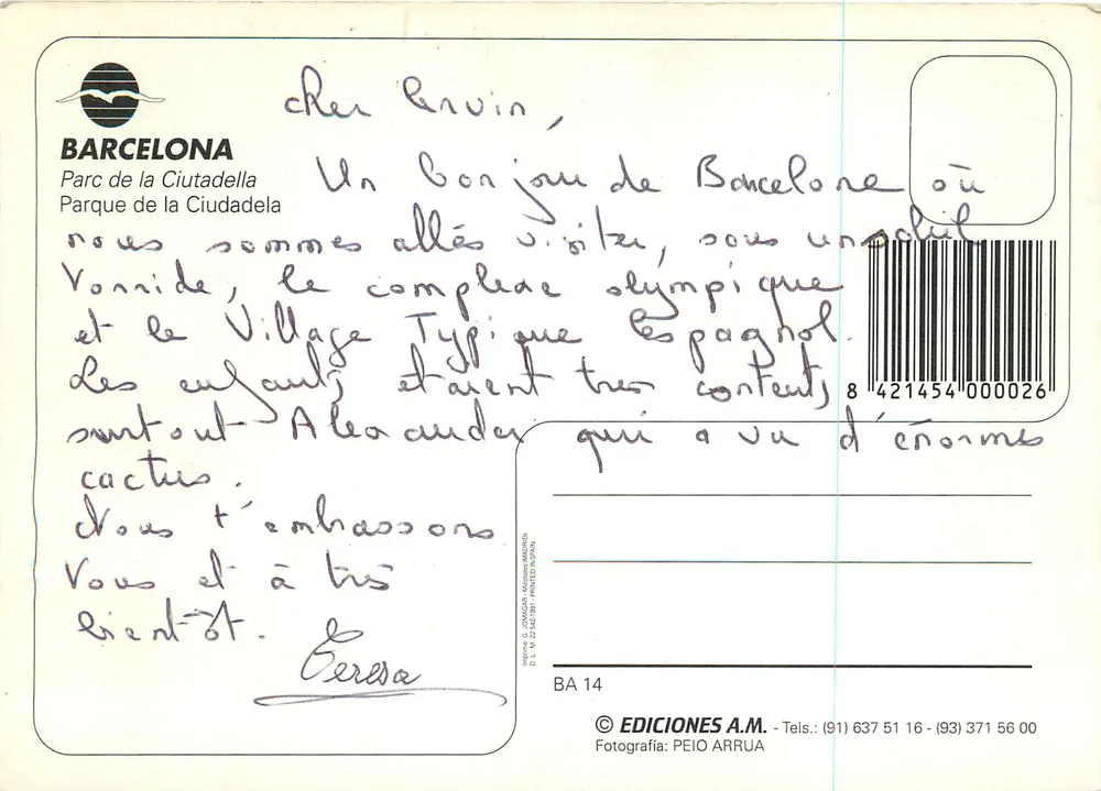 Parque da Ciutadella — Barcelona — Edições A.M. - Verso