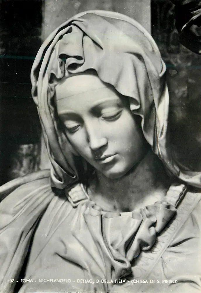 Detail der Pietà - Michelangelo - Chiesa di S. Pietro, Rom - Vorderseite