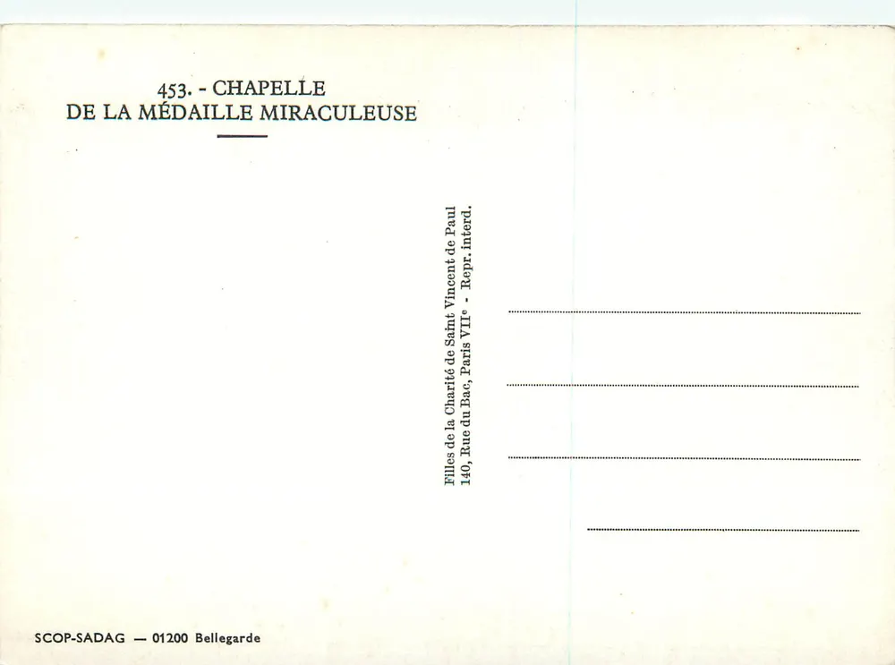 Estatua de Jesus Cristo crucificado — Poema do Padre Félix — Editor: SCOP-SADAG, n° 453 - Verso