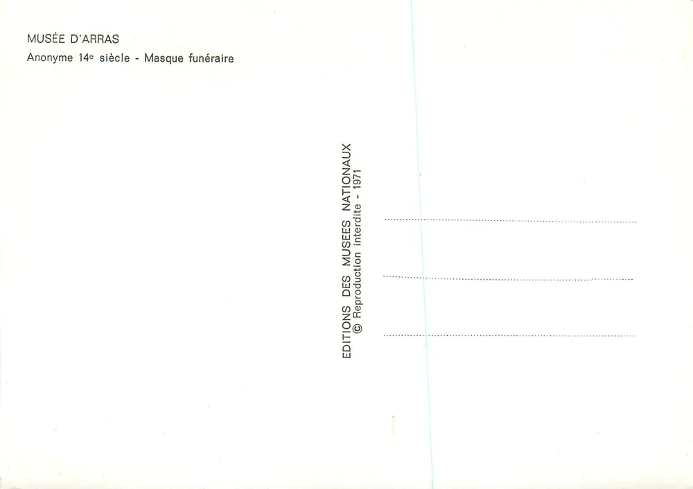 Máscara fúnebre — 14º século — Éditions des Musées Nationaux - Verso