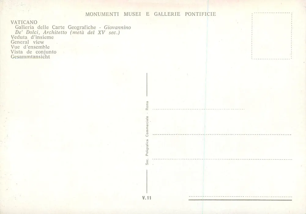 Vatikan — Galerie der Karten — Übersicht — Soc. Poligrafica Commerciale, V.11 - Rückseite