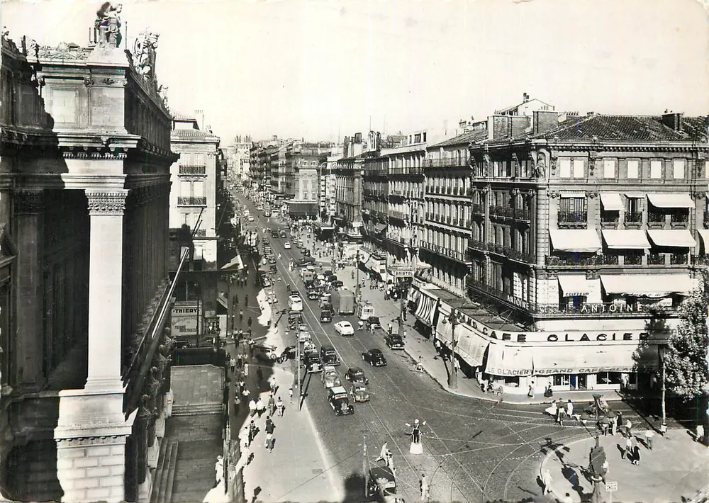 Ansicht der Rue de la République in Marseille — Stadttheater und Grand Café Glacier Antoine — Société Éditions de France - Vorderseite