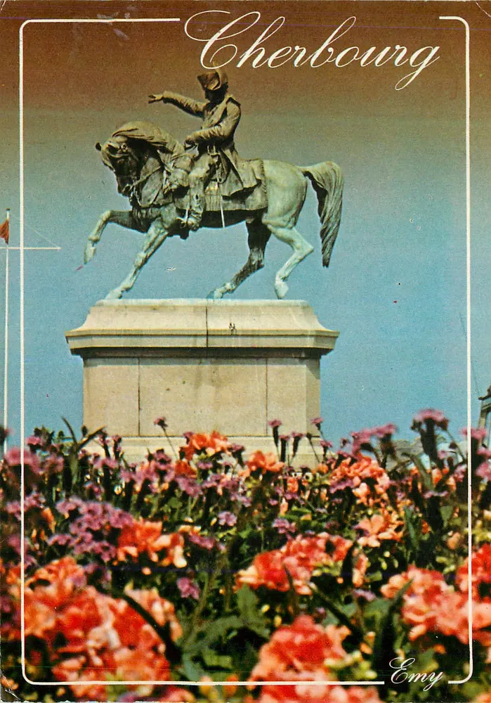 Estátua equestre em Cherbourg — Editor Emy - Frente