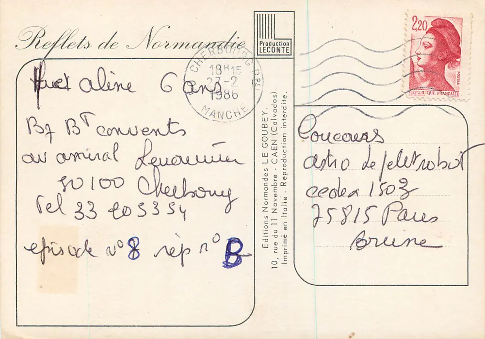 Estátua equestre em Cherbourg — Editor Emy - Verso