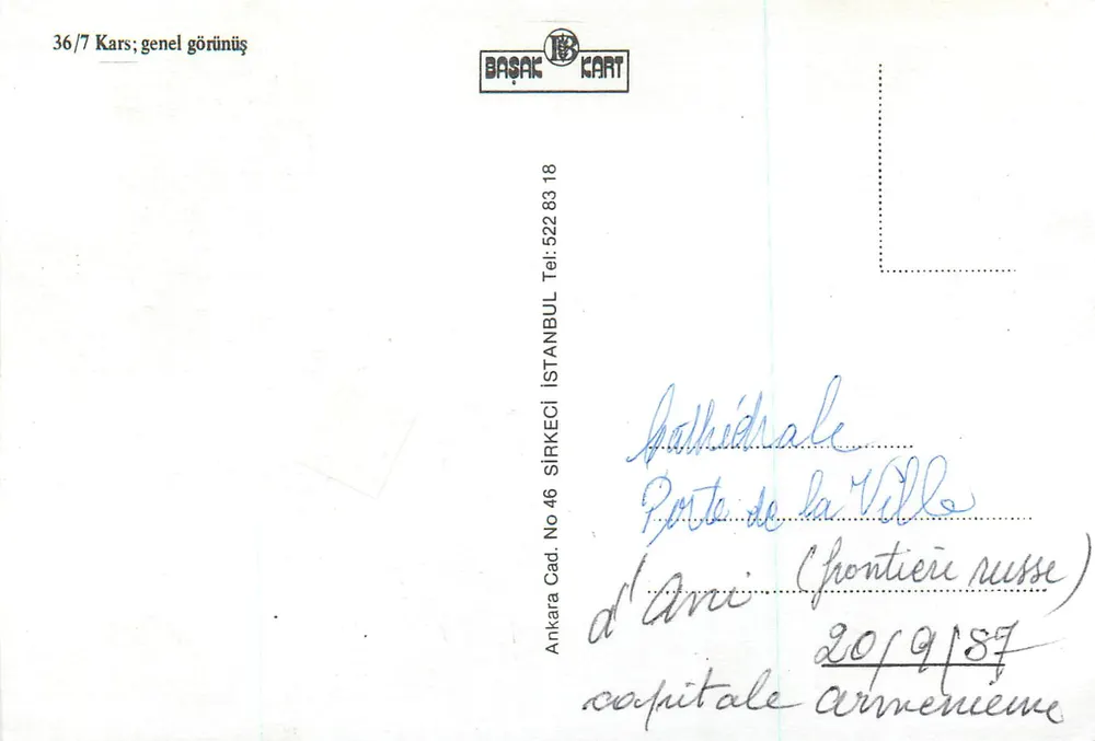 Kars-Ani — Ruínas de Ani — Editor Başak Kart - Verso
