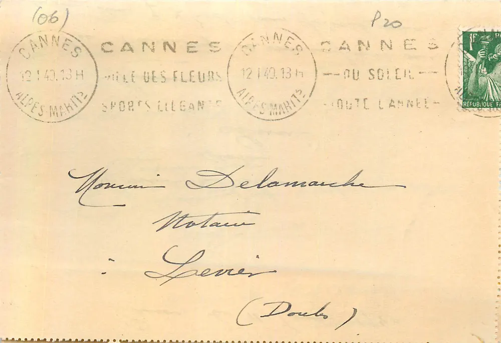 Cannes — Cidade das Flores — Esportes Legais — editor desconhecido, número de série não visível - Frente
