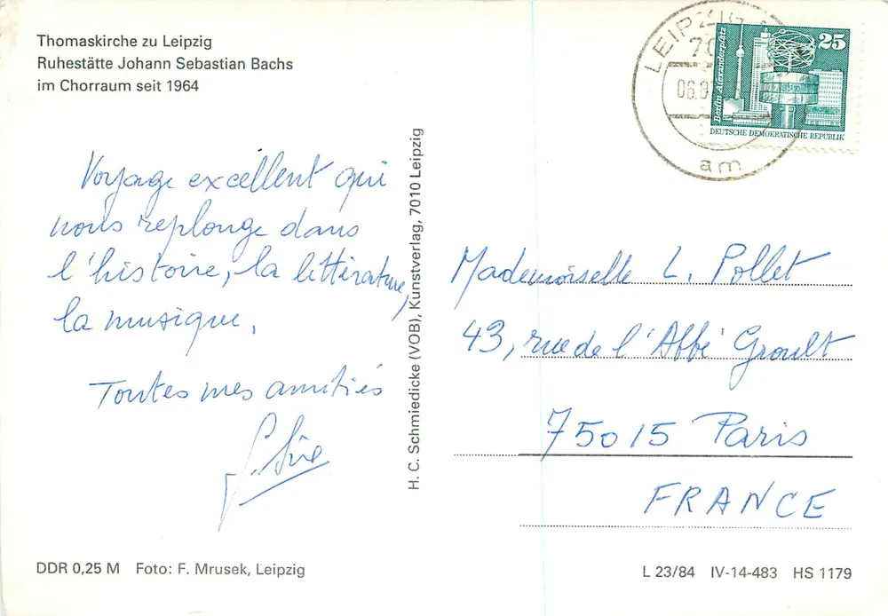 Thomaskirche in Leipzig — Ruhestätte Johann Sebastian Bach — H.C. Schmiedicke (VOB), Leipzig - Rückseite