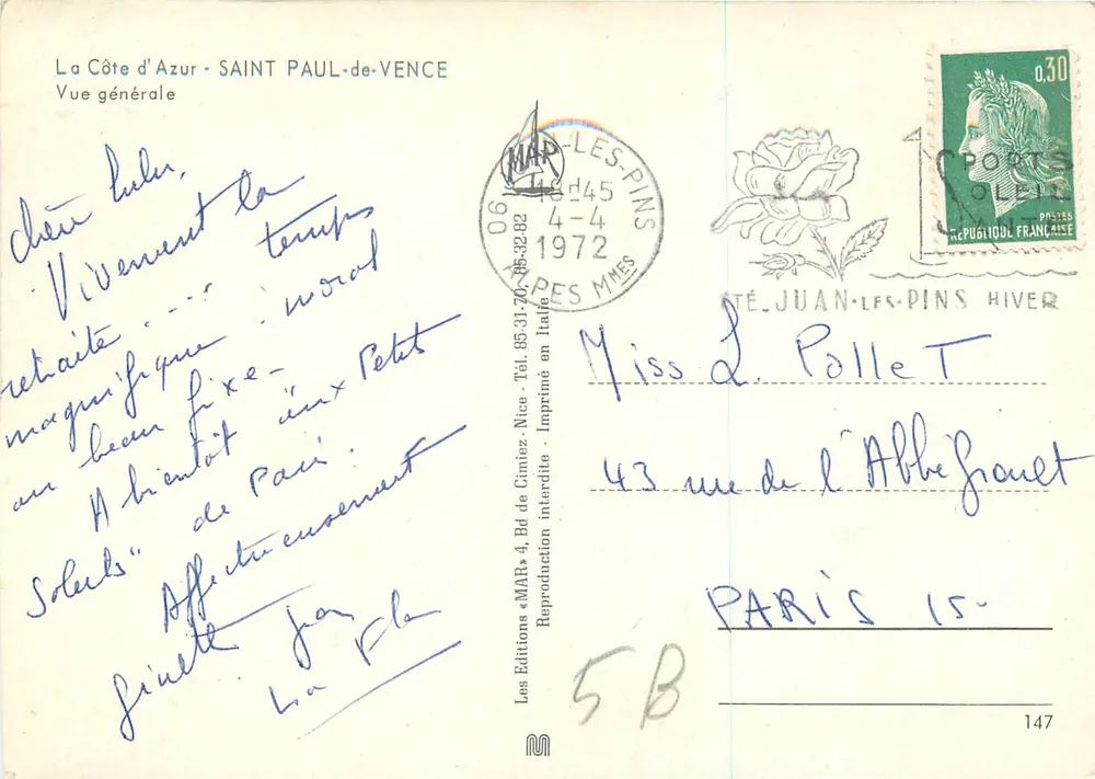Saint-Paul-de-Vence — Vista geral — Les Éditions « MAR » - Verso
