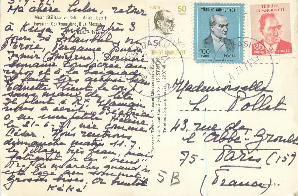 Obélisco Egípcio e mesquita azul em Istambul — Panorama Turizm ve Ticaret Müessesesi, n° 113 - Verso