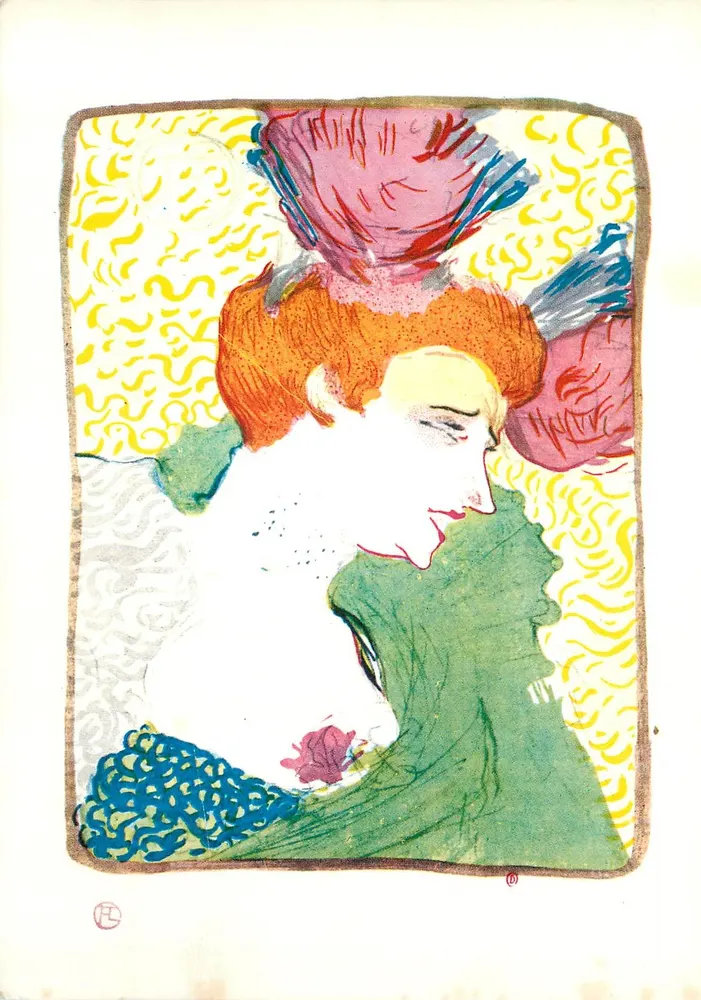Mulher com chapéu rosa — H. de Toulouse-Lautrec — editora Marcelle Lender, n° 183 - Frente