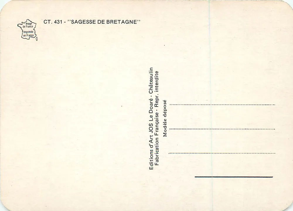 Weisheit über Reichtum — Weisheit der Bretagne — Éditions d'Art JOS Le Doaré - Rückseite