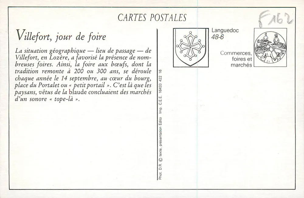 Villefort — Dag van de Markt — J. Gascuel, fot. Bessèges - Achterkant