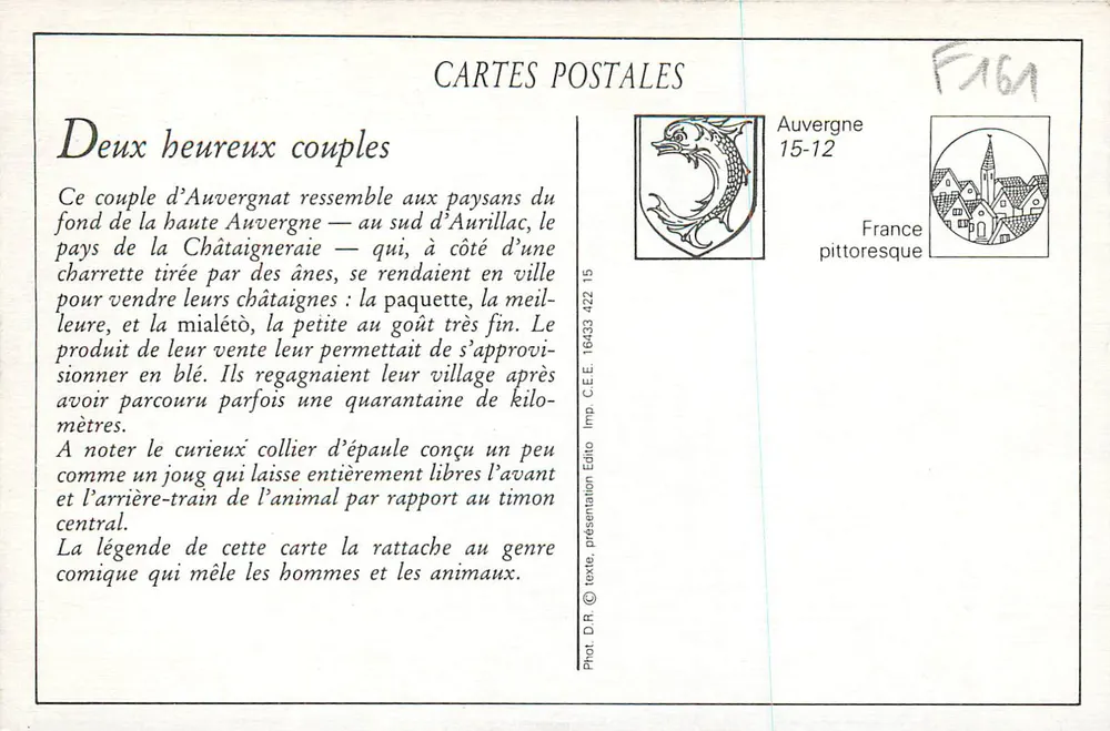 Dois casais felizes — Auvergne — Tipos de Auvergne 587 - Verso