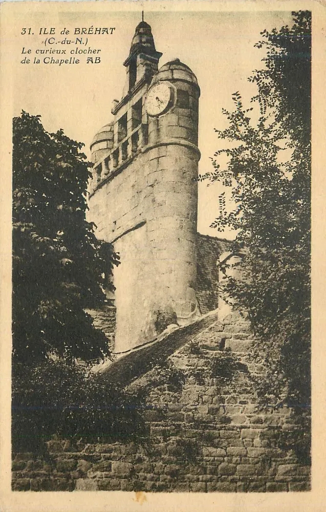 Insel Bréhat — Der merkwürdige Turm der Kapelle — Phototypie A. Bautier, Angers - Vorderseite